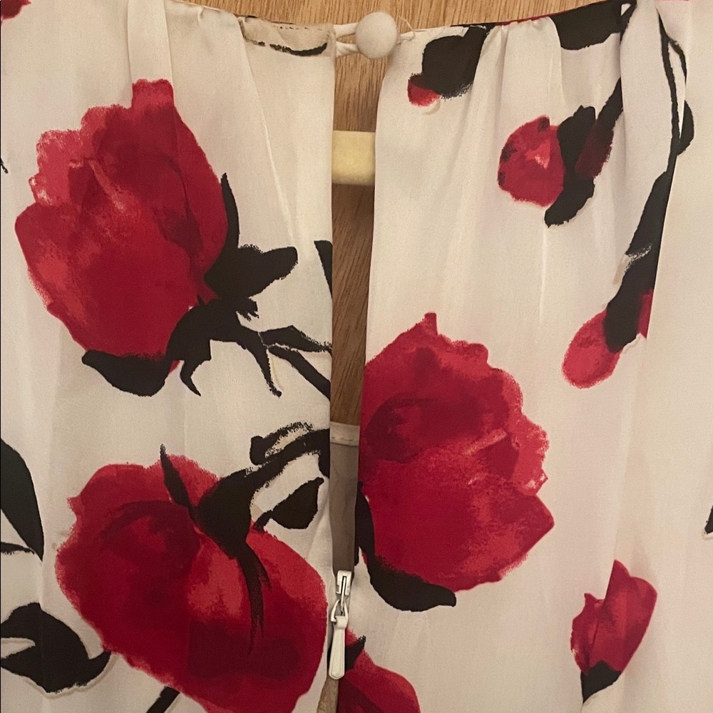White House Black Market Red Floral Midi Dress - Picture 4 of 10